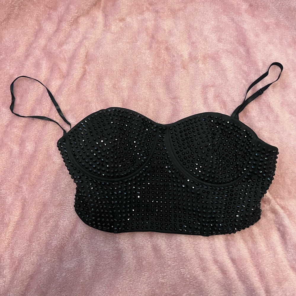 AKIRA Black Studded Women's Top